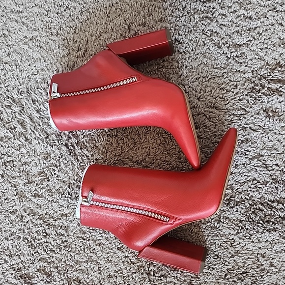 Jessica Simpson red Timea ankle boots-6M - Picture 4 of 11